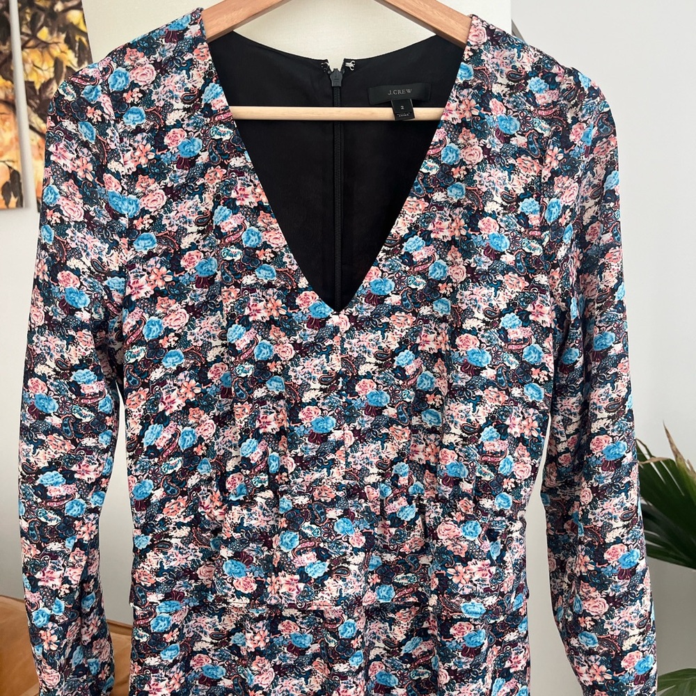 J. Crew Long Sleeve Ruffle Midi Dress - Picture 5 of 7